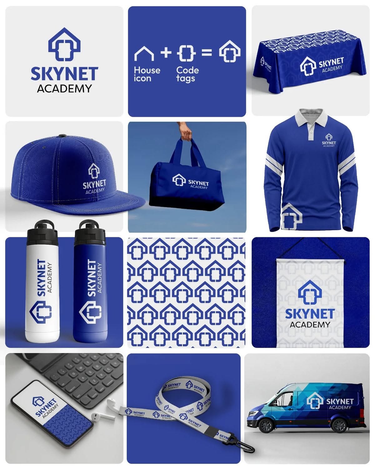 Identity design applied to apparel and event materials