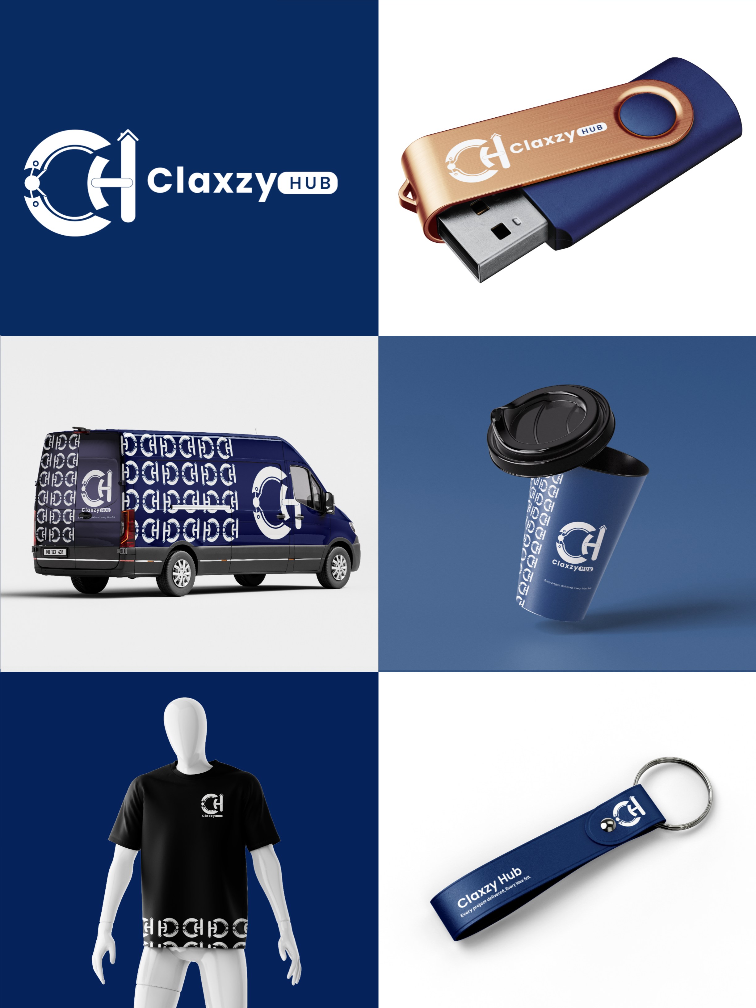 Brand logo and merchandise application showcase