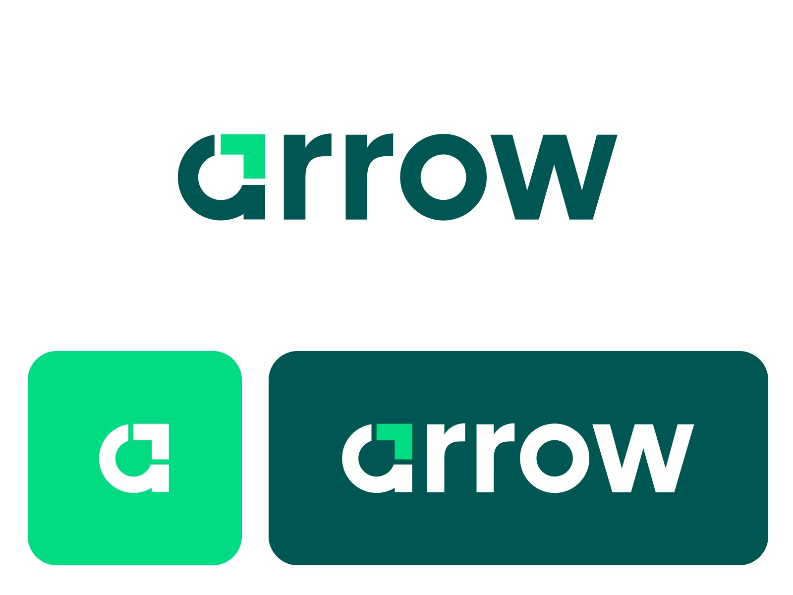 Arrow wordmark and symbol identity system