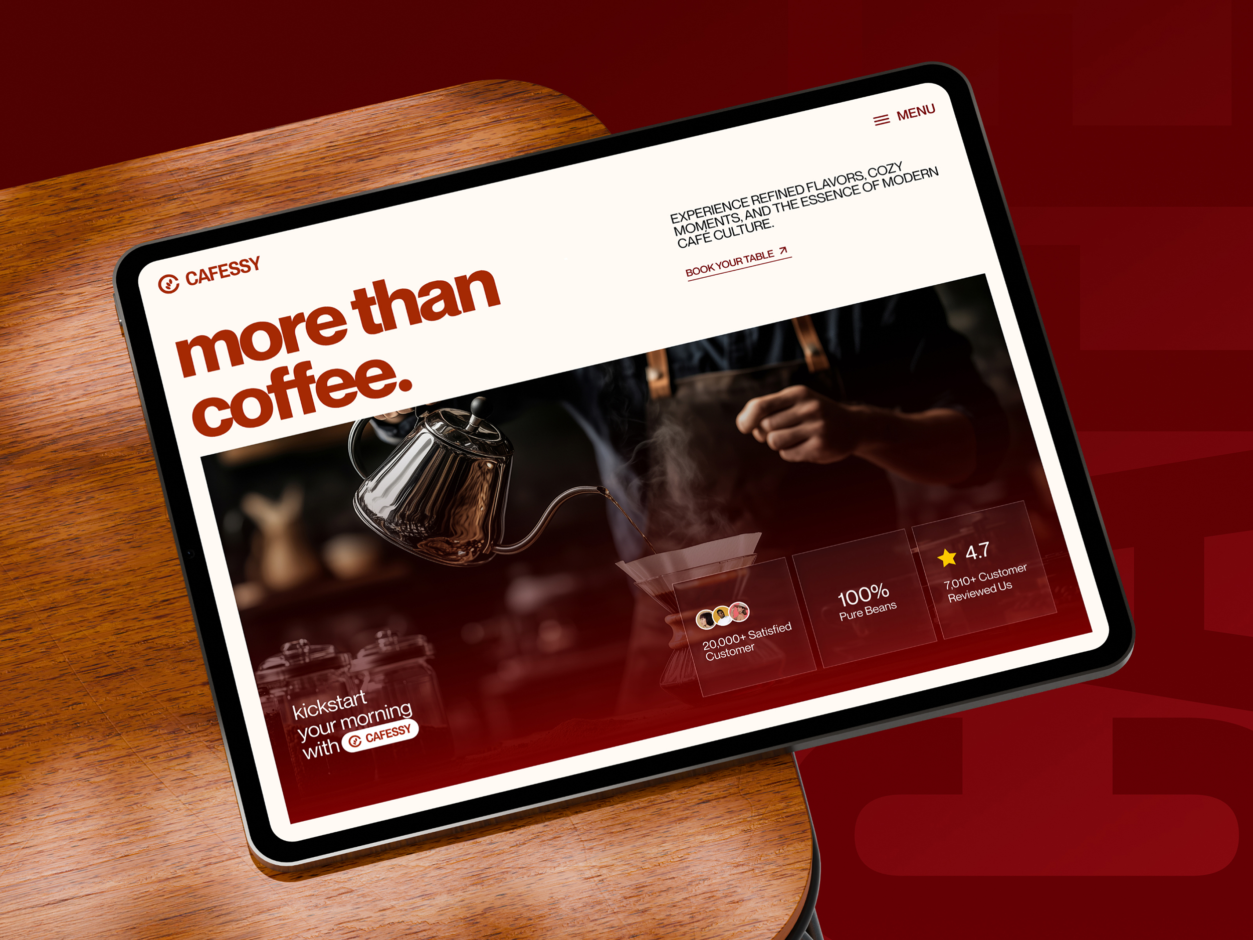 Cafessy - Coffee Shop Landing Page UI UX design