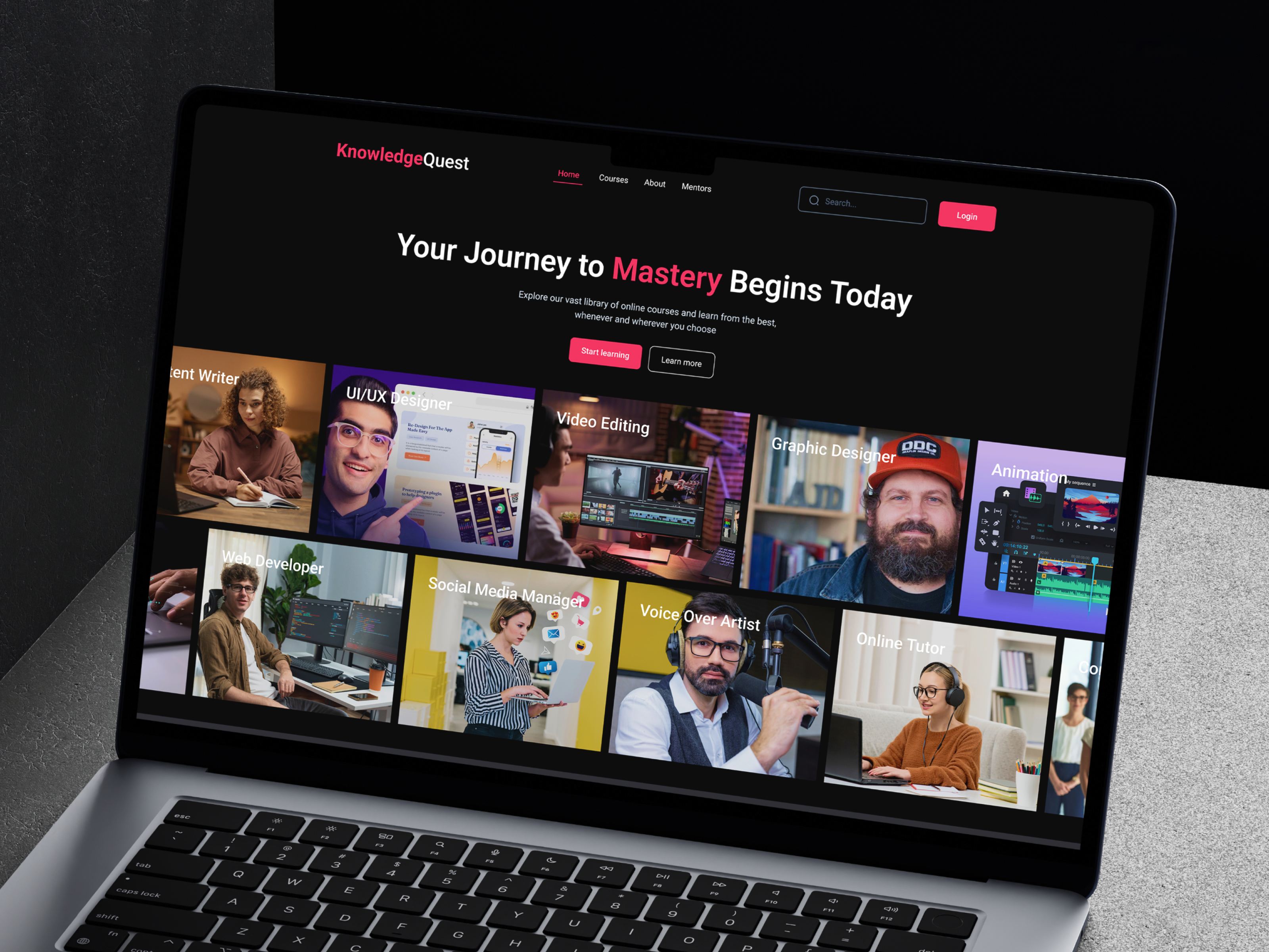 E-learning Skill Development Landing Page UI Design