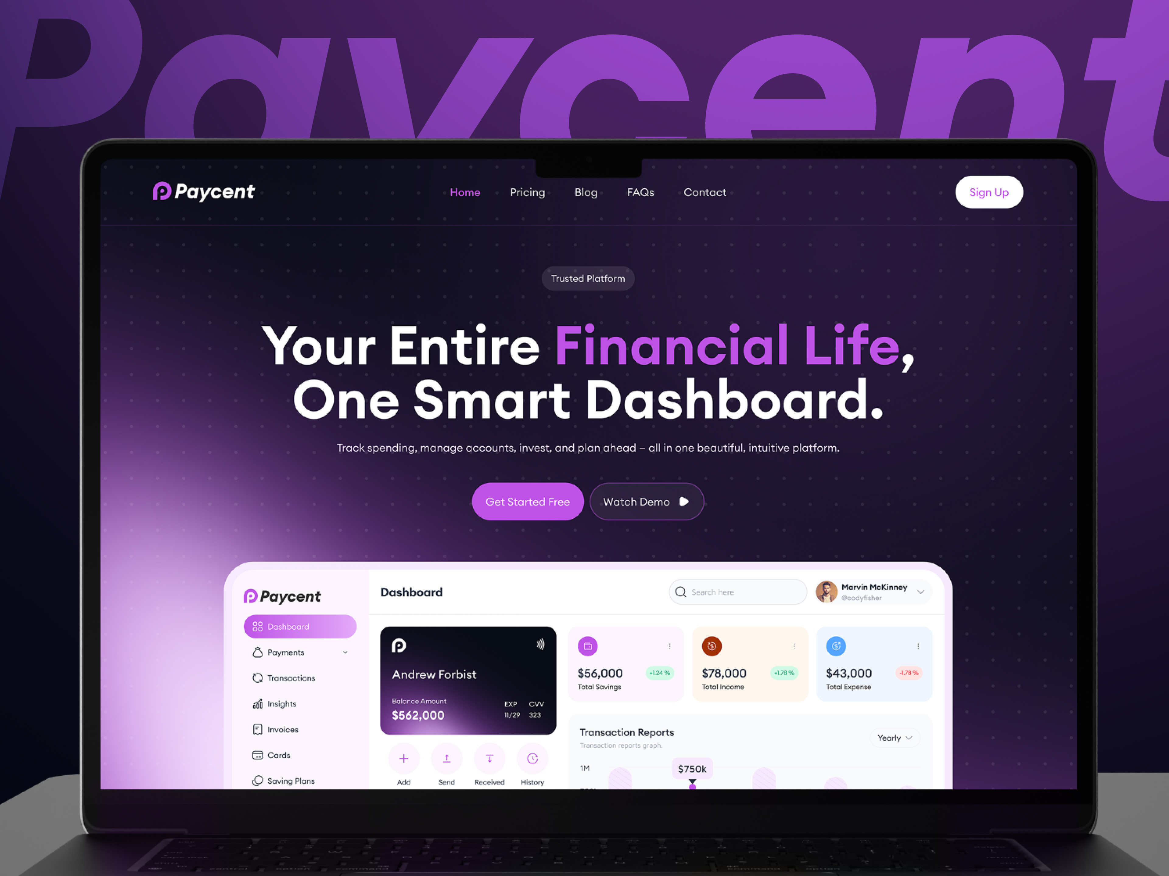 Fintech Financial SaaS Product Website UI Design
