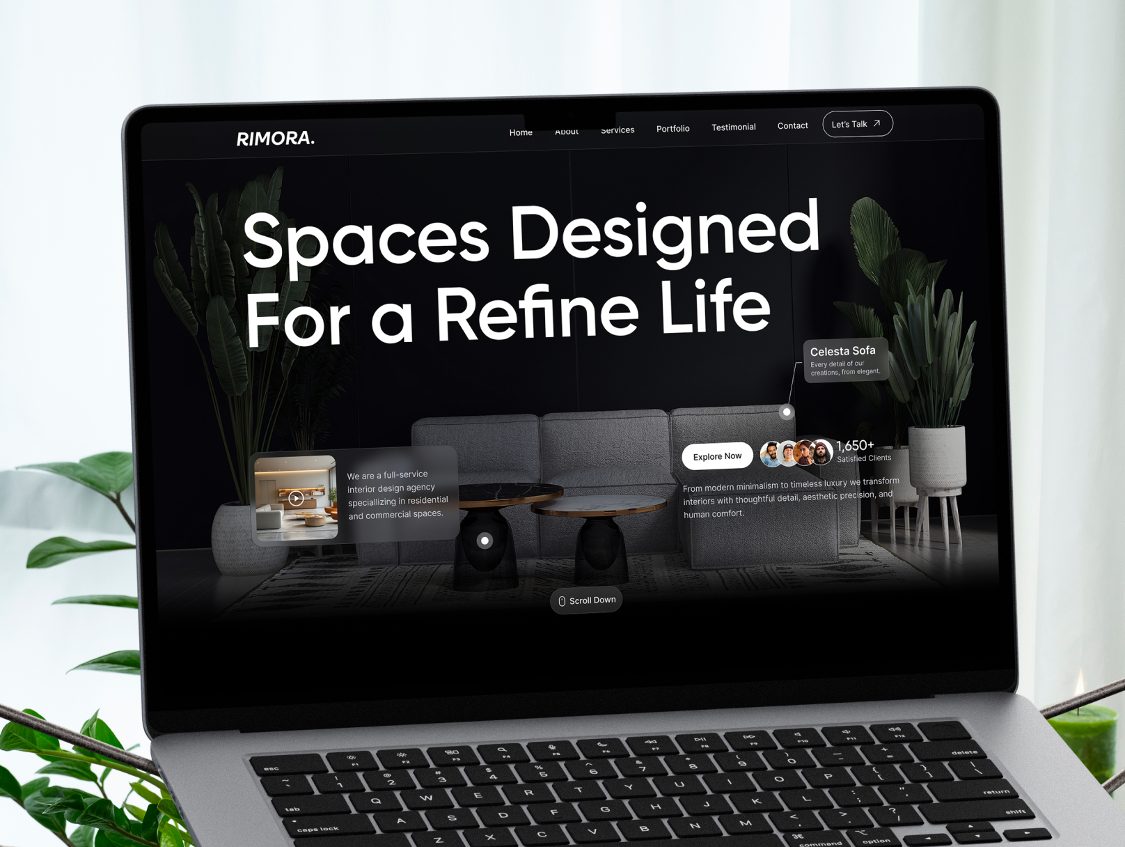 Interior Service Landing Page UI Design