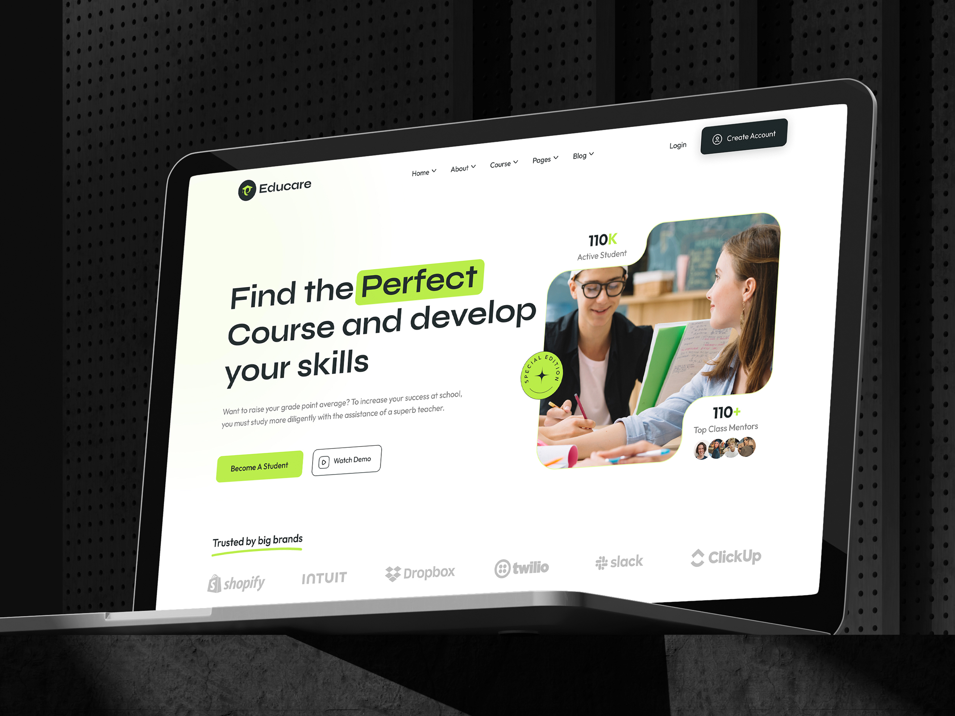Online E-Learning Platform Website UI UX Design