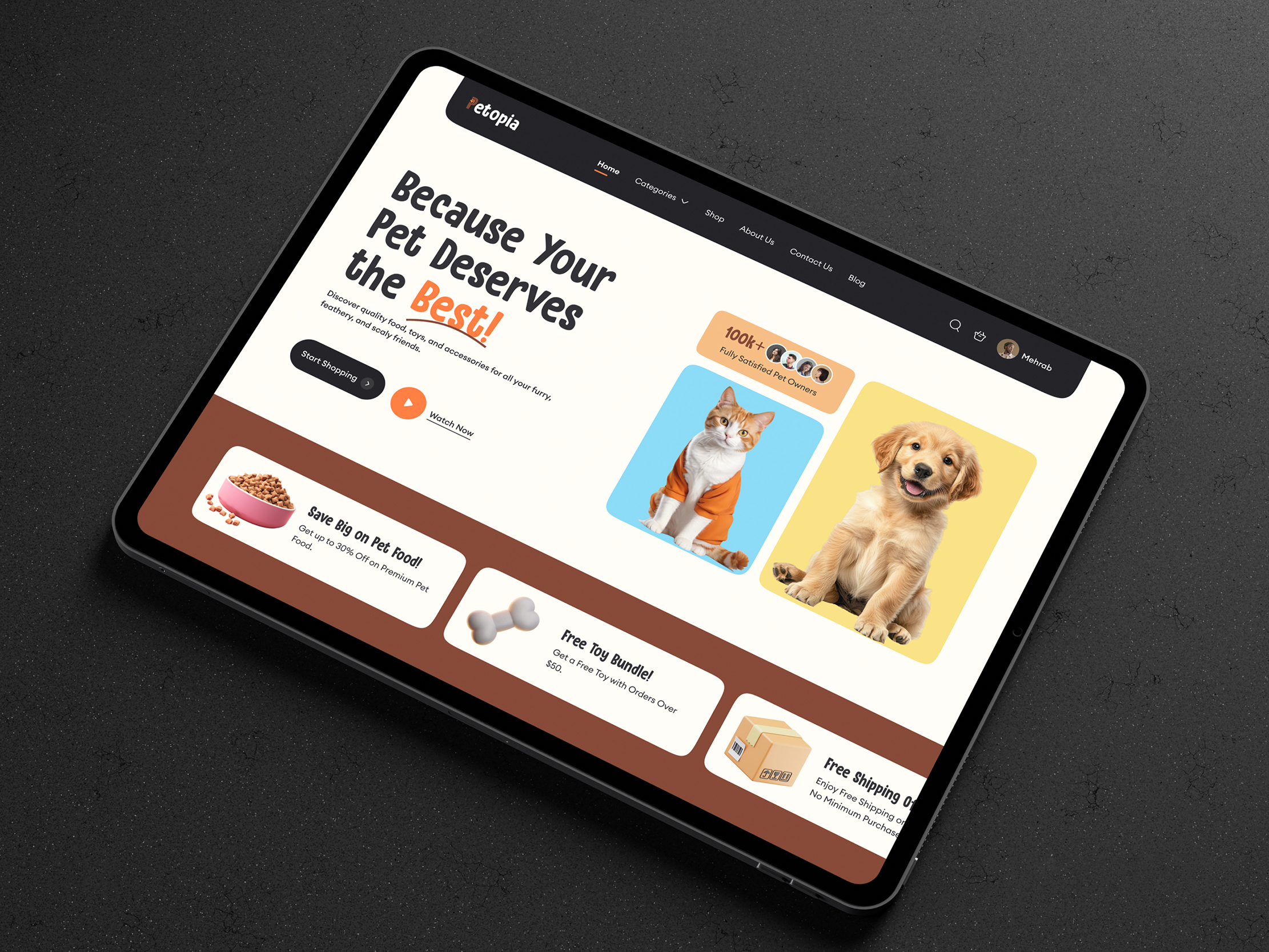 Online Pet Shop E-Commerce Website UX UI Design
