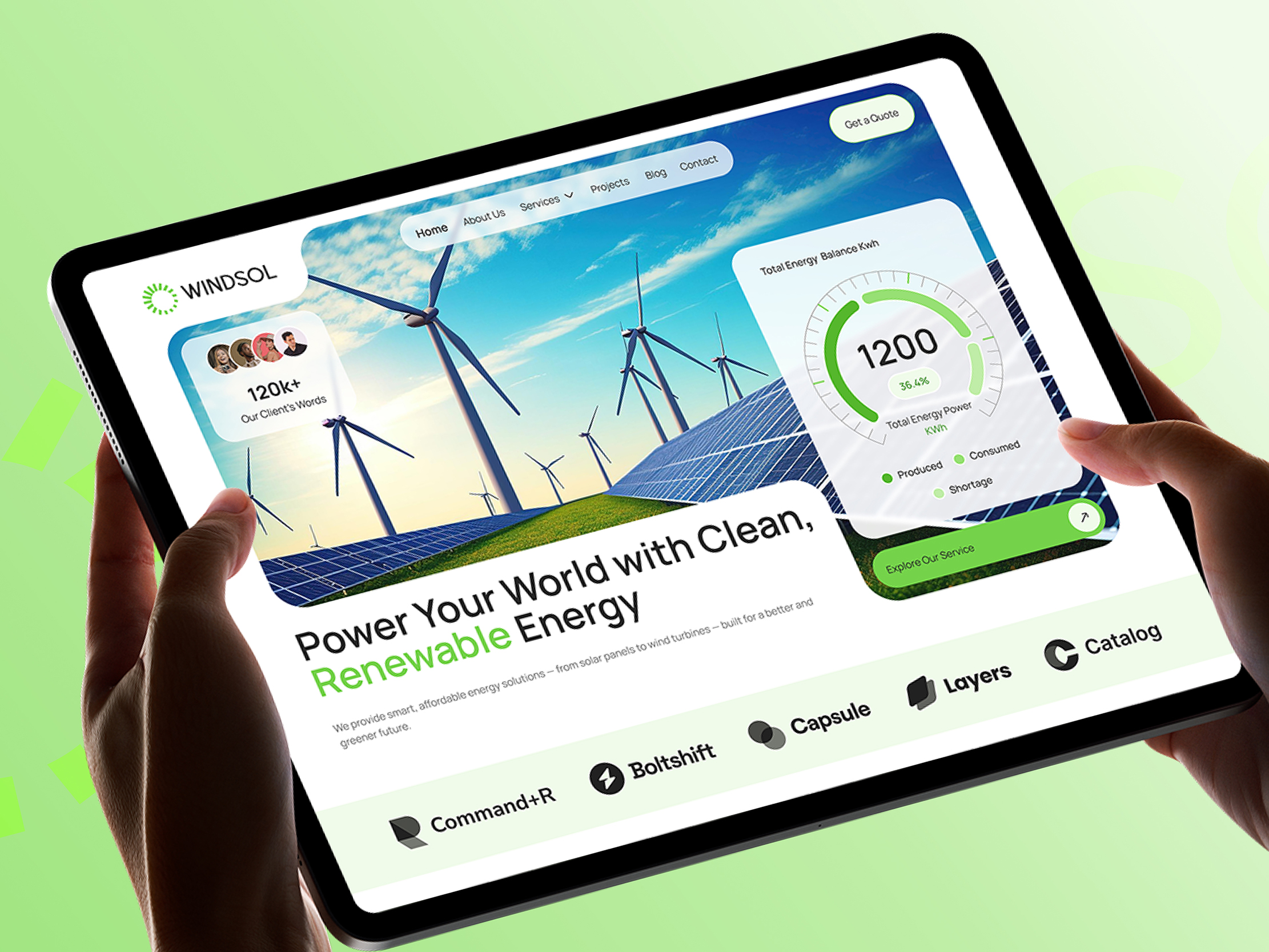 Renewable Energy Business Website UI Design