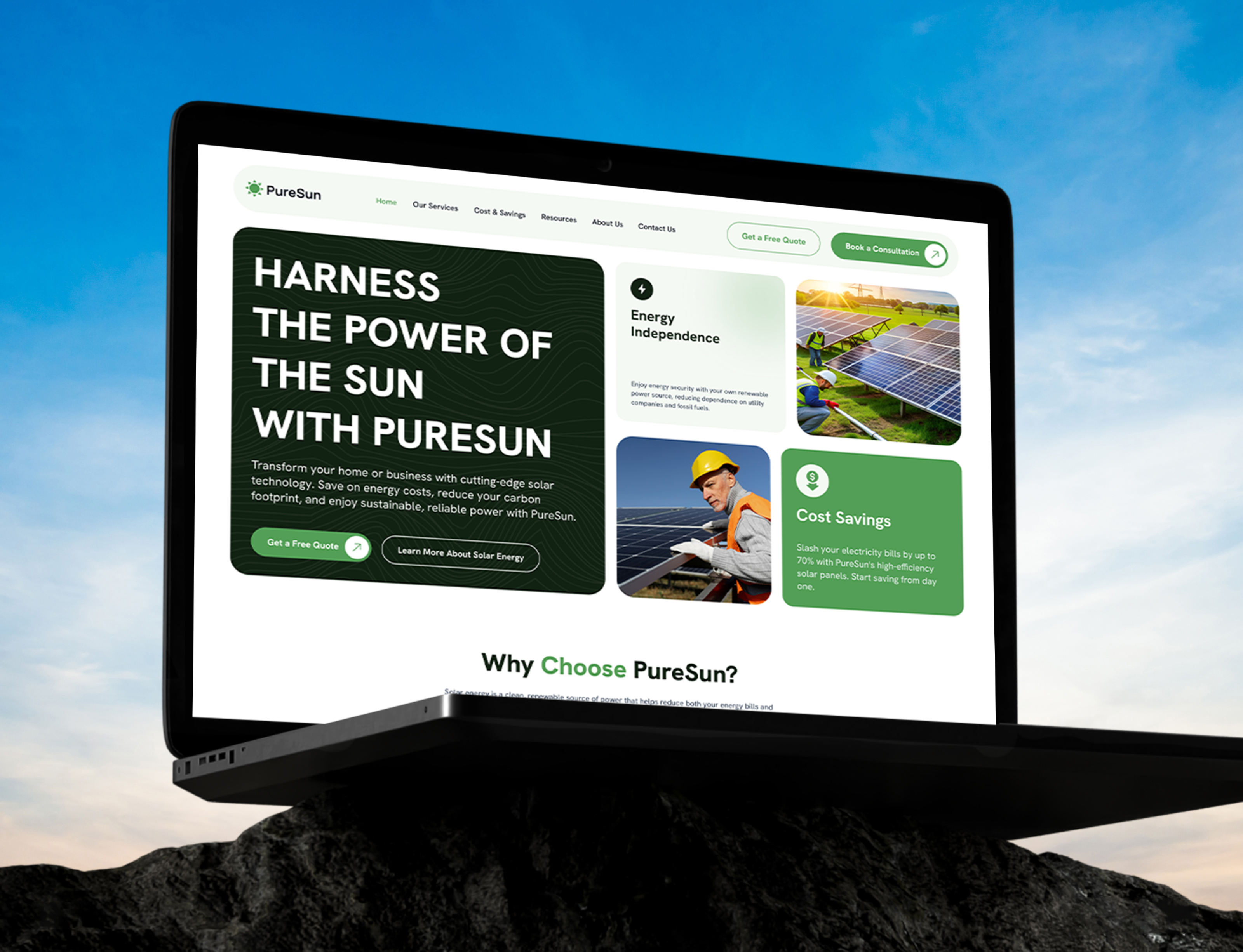 Renewable Energy - Solar Website UI Design