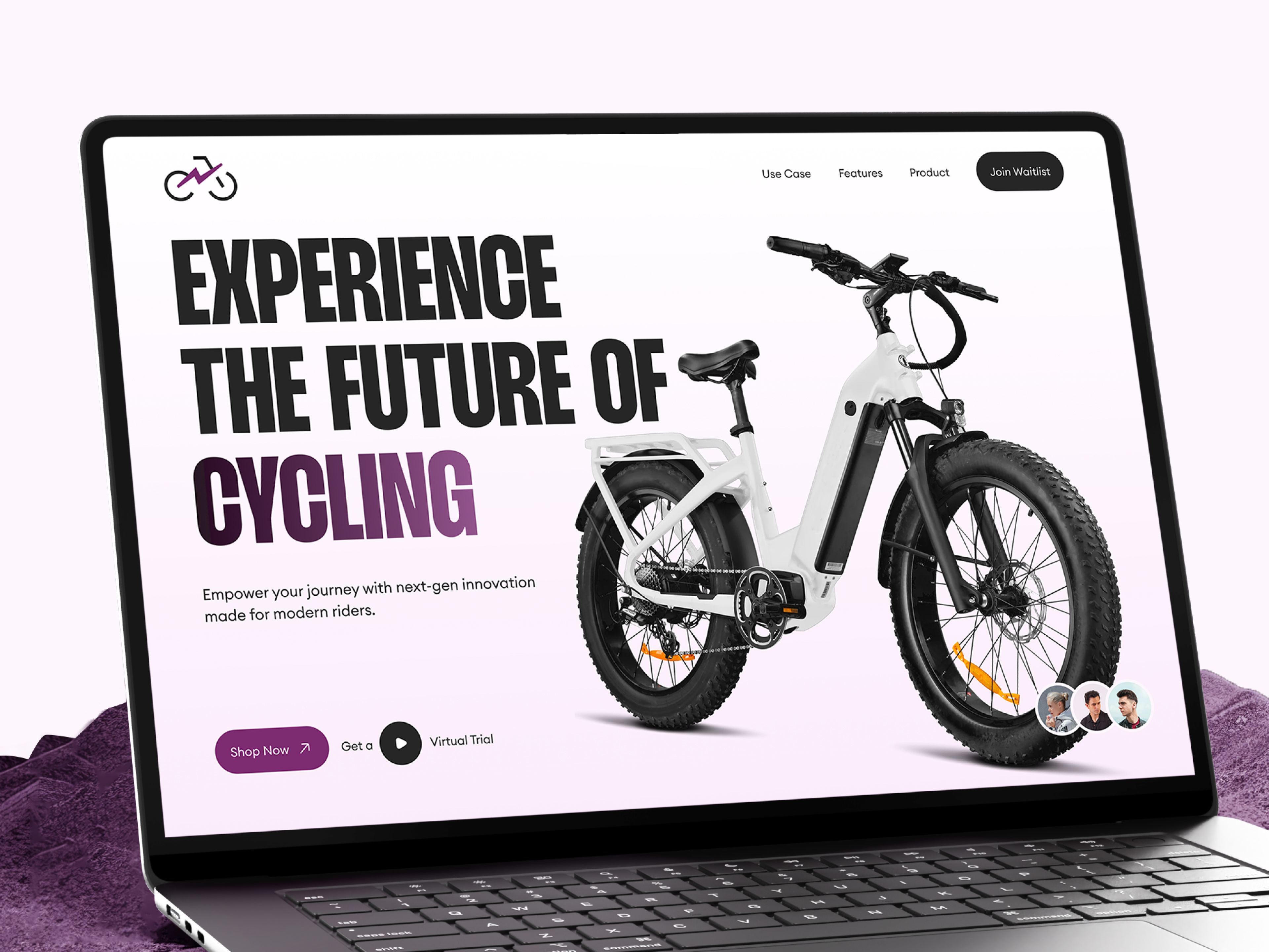 RYDE - Electric Bicycle Landing Page UI UX Design