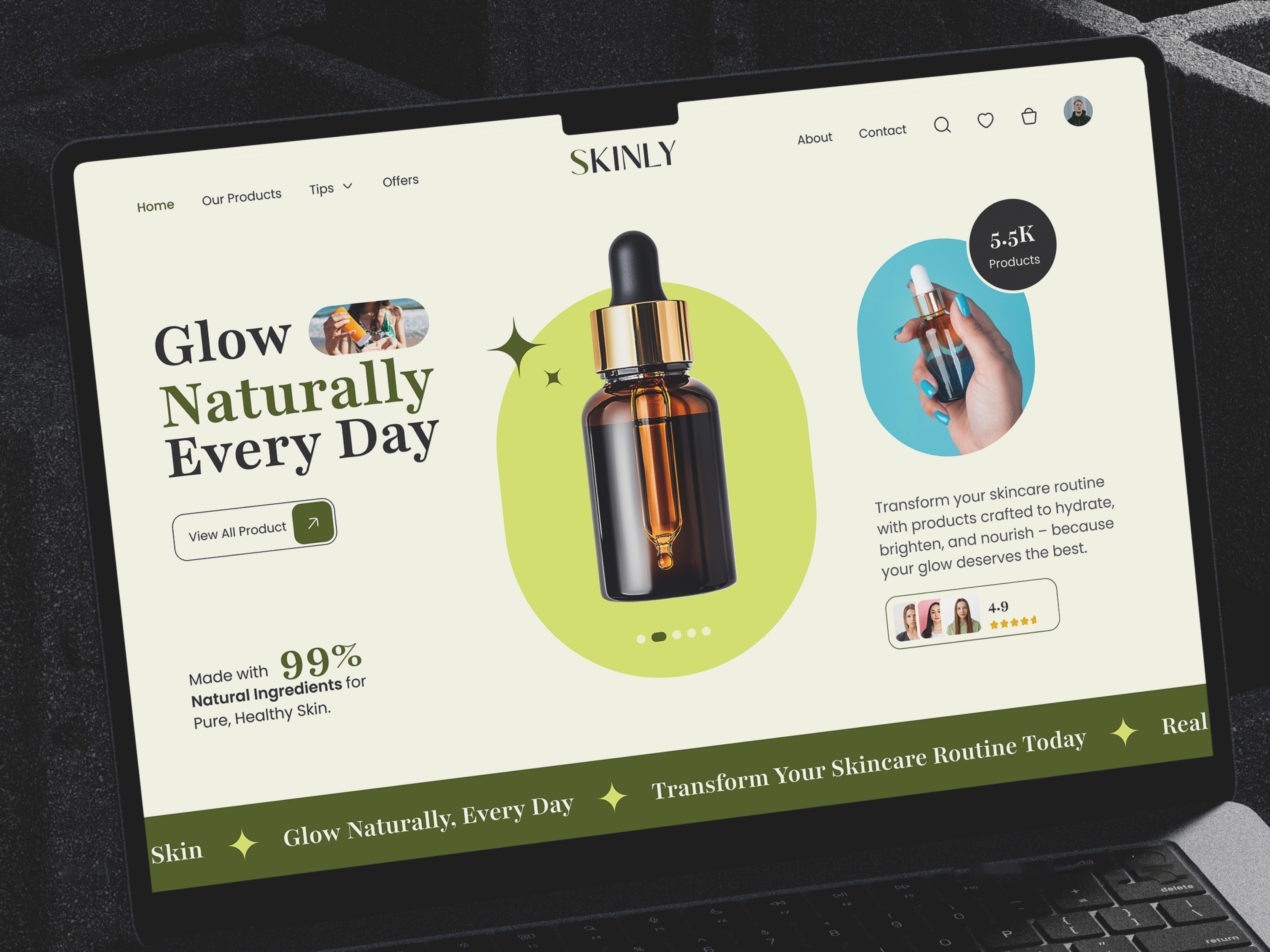SkinCare Products E-Commerce Website UI Design
